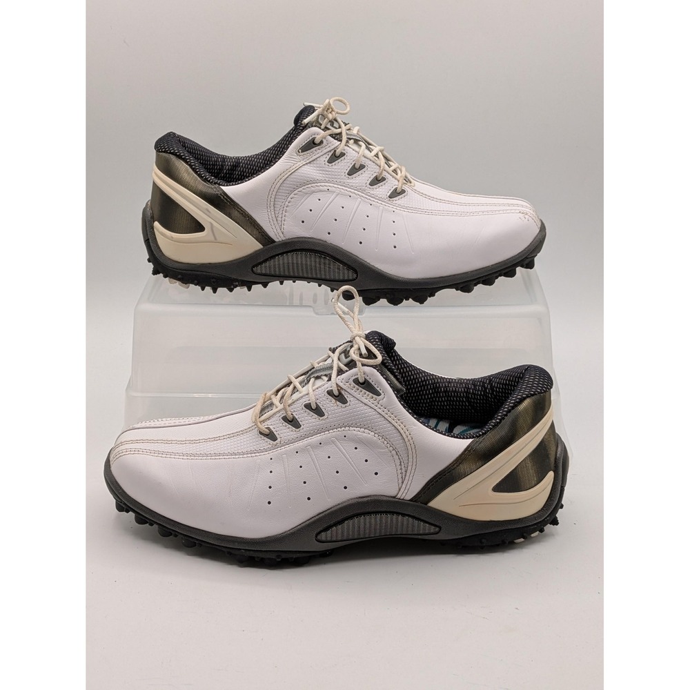 FootJoy FJ Sport Shoes Mens Size 8.5 White Leather Spiked Golf Sneakers 53111